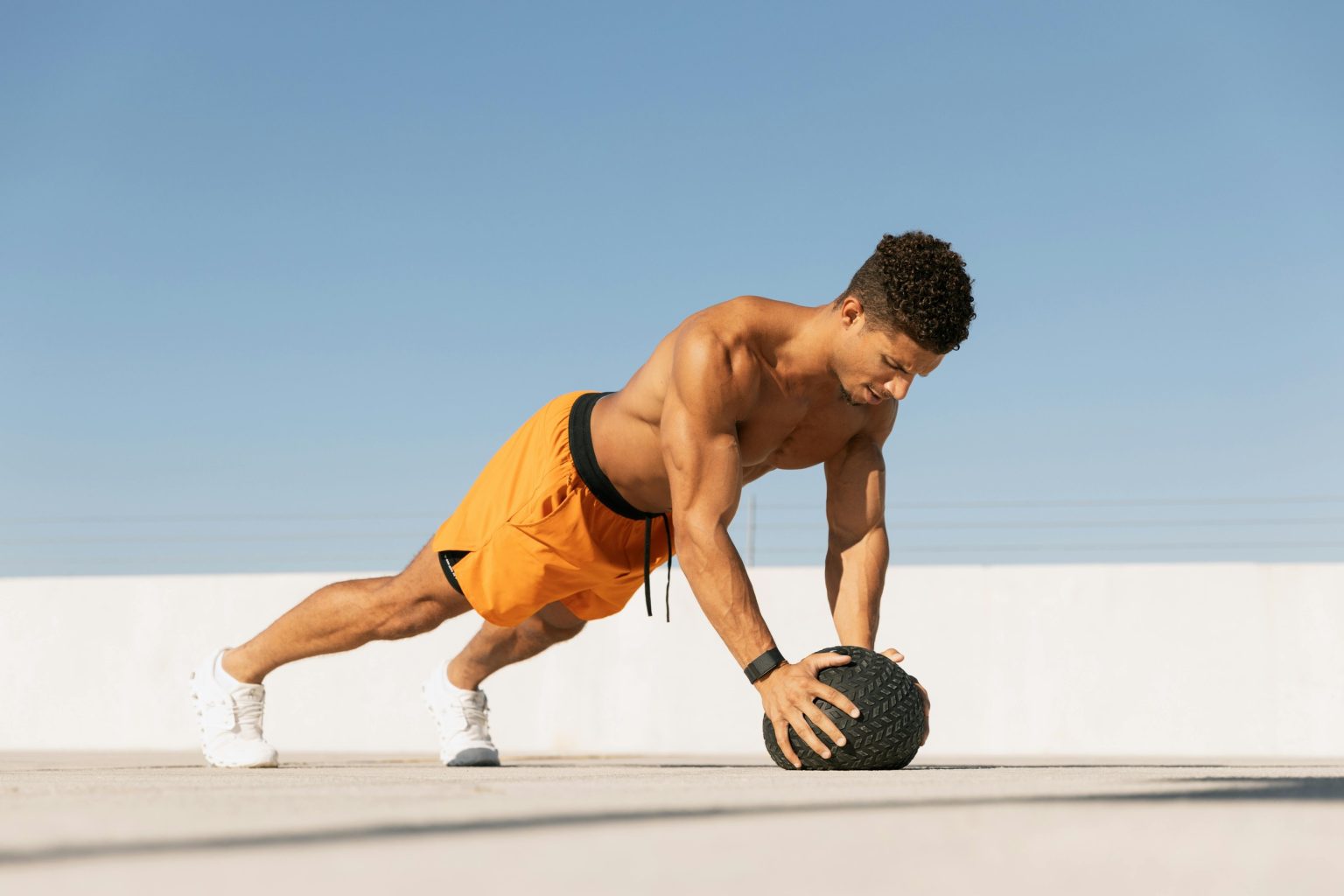 Plank exercise with stability ball